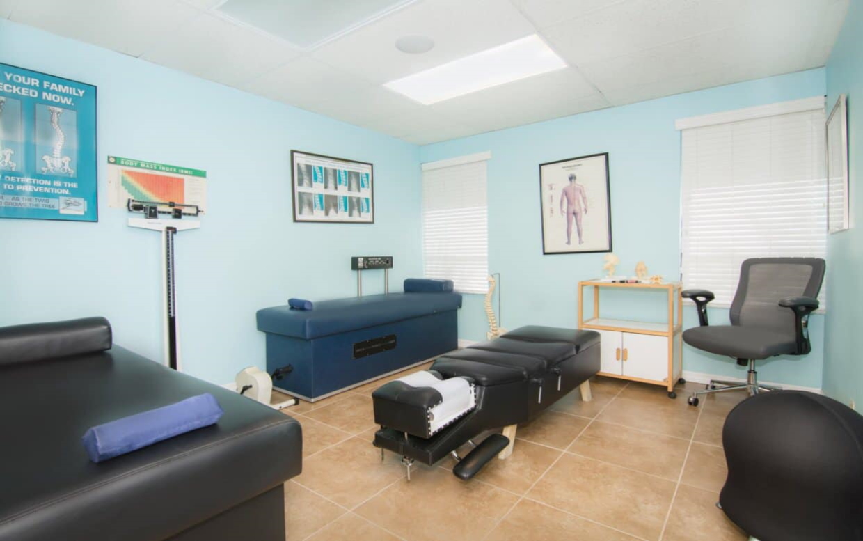 Chiropractic Adjustment and Therapy Room of Chiropractor In West Palm Beach office